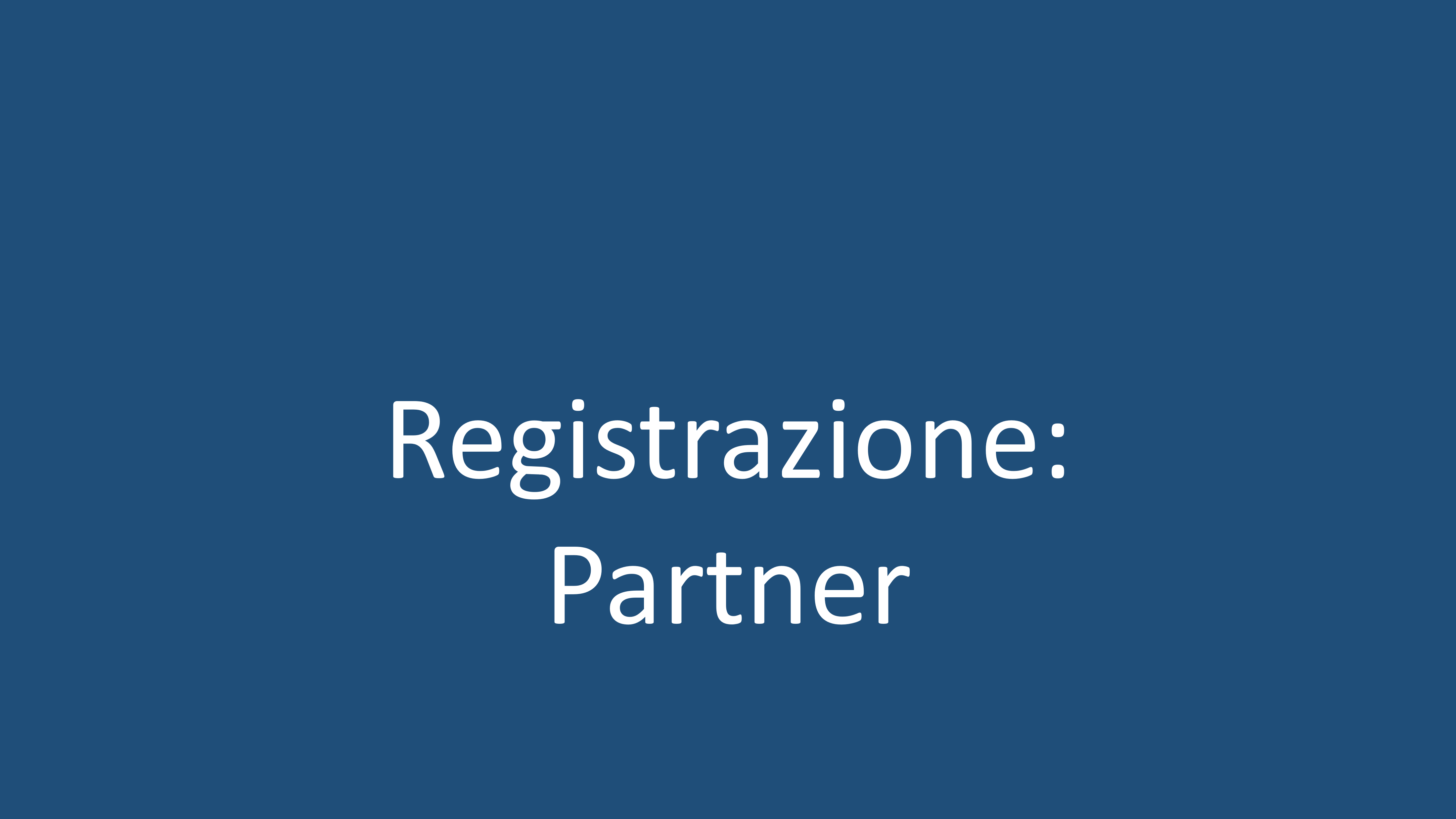 Registrazione Partner