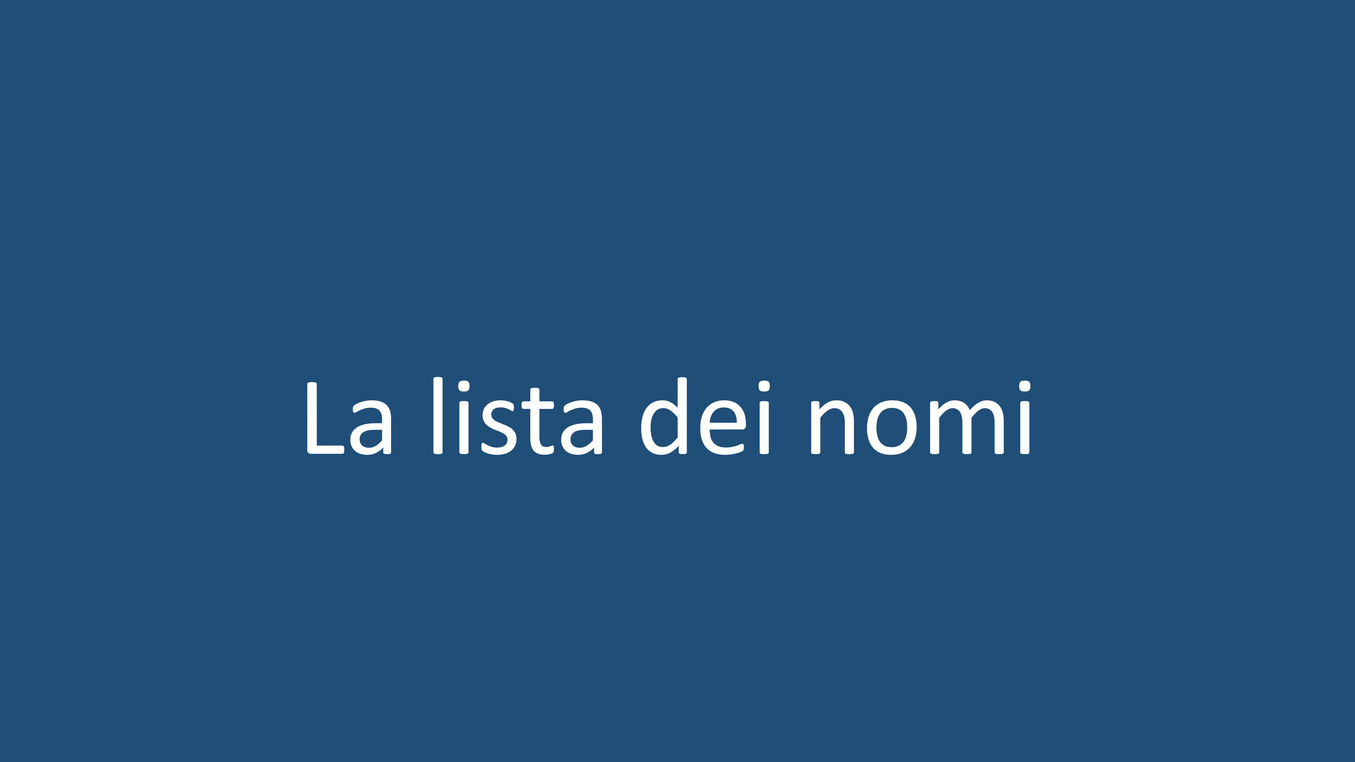 la lista dei nomi